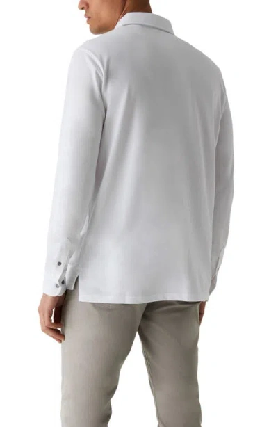 Greyson Omaha Brrr° Performance Long Sleeve Polo In White