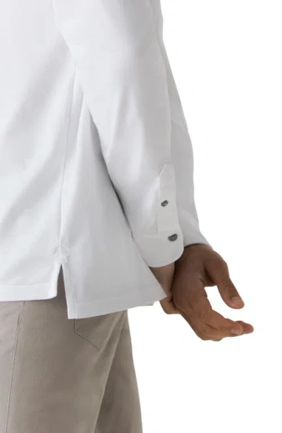 Greyson Omaha Brrr° Performance Long Sleeve Polo In White