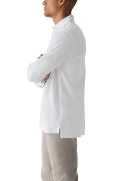 Greyson Omaha Brrr° Performance Long Sleeve Polo In White