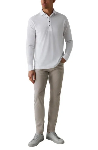 Greyson Omaha Brrr° Performance Long Sleeve Polo In White