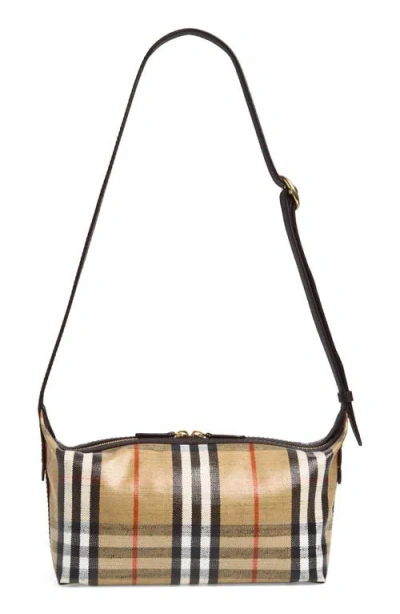 Burberry Highlands Check Coated Canvas Sling Bag In Multi