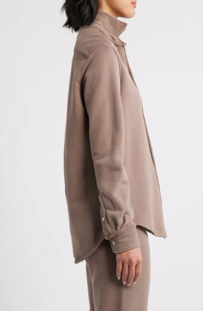 Frank & Eileen Eileen Relaxed Terry Button-up Shirt In Brown