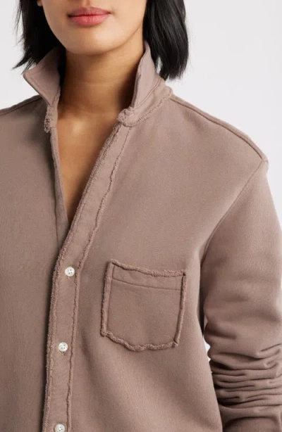 Frank & Eileen Eileen Relaxed Terry Button-up Shirt In Brown