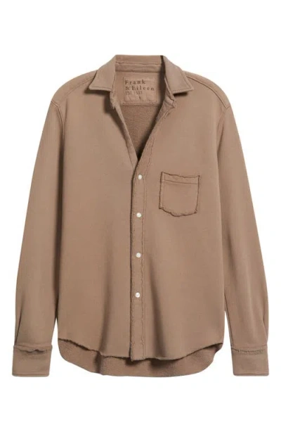 Frank & Eileen Eileen Relaxed Terry Button-up Shirt In Brown