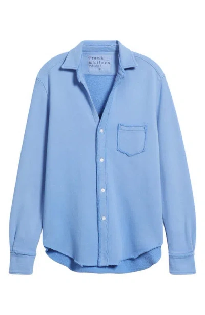 Frank & Eileen Eileen Relaxed Terry Button-up Shirt In Blue
