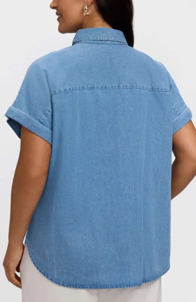 Foxcroft Abigail Denim Shirt In White