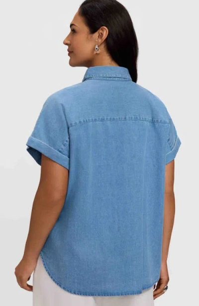 Foxcroft Abigail Denim Shirt In White