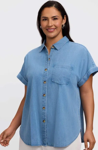 Foxcroft Abigail Denim Shirt In White