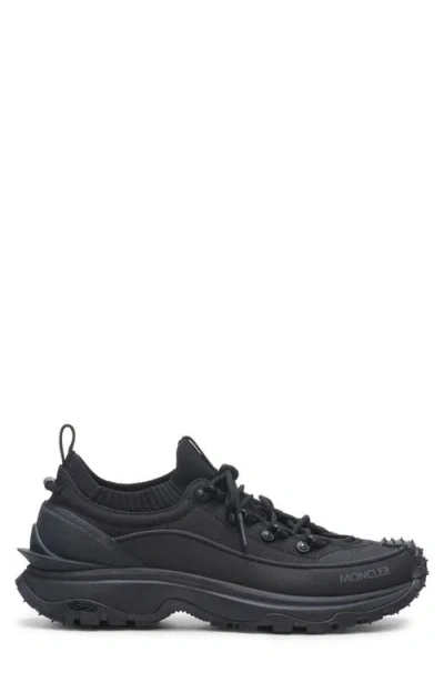 Moncler Trailgrip Lite3 Sneakers In Nubuck And Suede Leather In Black