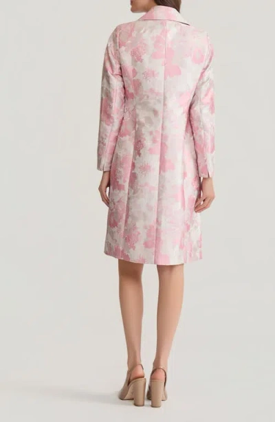 Kasper Floral Long Jacket In Pink