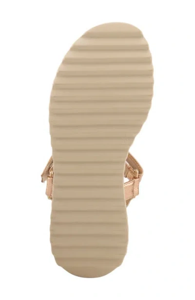 Azura By Spring Step Fabilosi Ankle Strap Wedge Sandal In Gold