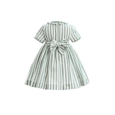 Tulleen Button-up Stripe Dress In Green