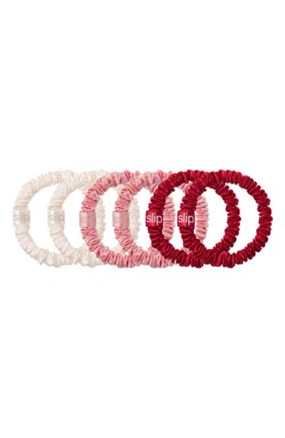 Slip Pure Silk Skinny Scrunchies Set Of 6 In Multi