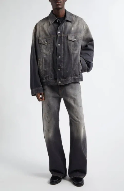 Acne Studios 2021 Distressed Wide Leg Jeans In Gray