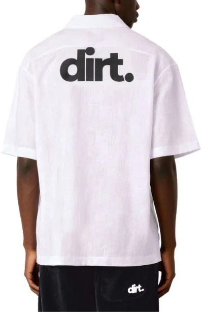 D.rt Box Linen & Cotton Camp Shirt In Pink