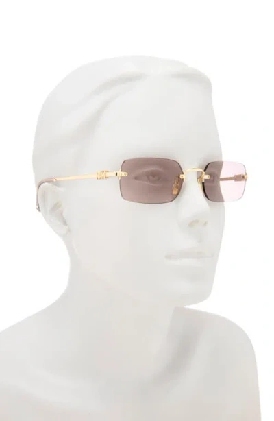 Miu Miu 52mm Rectangular Sunglasses In Gold