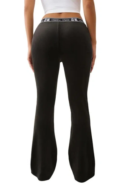 True Religion Velour Bootcut Track Pants In Black