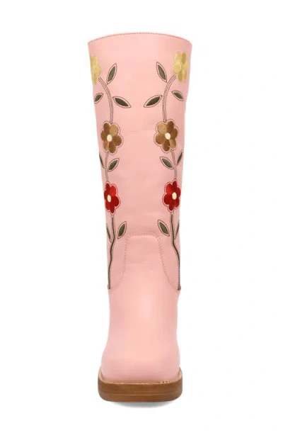 Dingo Bloom Embroidered Boot In Pink