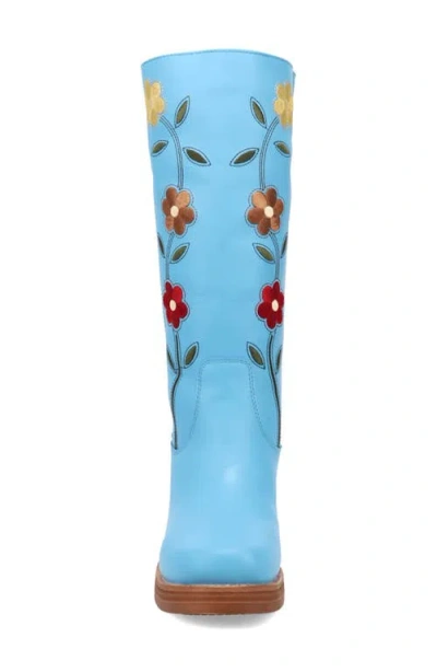 Dingo Bloom Embroidered Boot In Blue