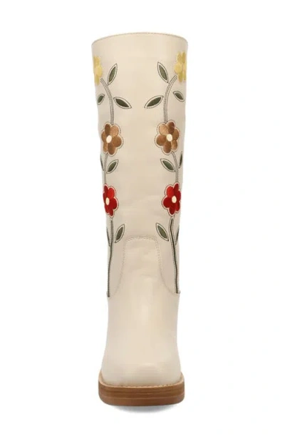 Dingo Bloom Embroidered Boot In Neutral