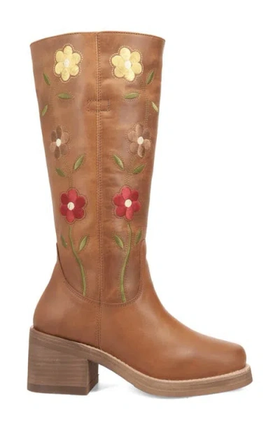 Dingo Bloom Embroidered Boot In Brown