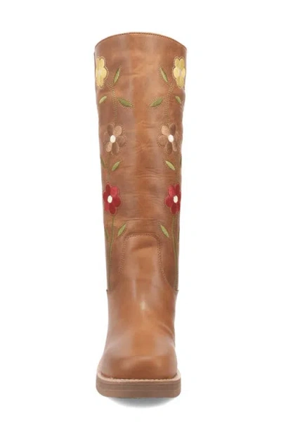 Dingo Bloom Embroidered Boot In Brown