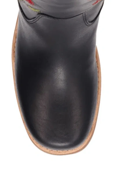Dingo Bloom Embroidered Boot In Black
