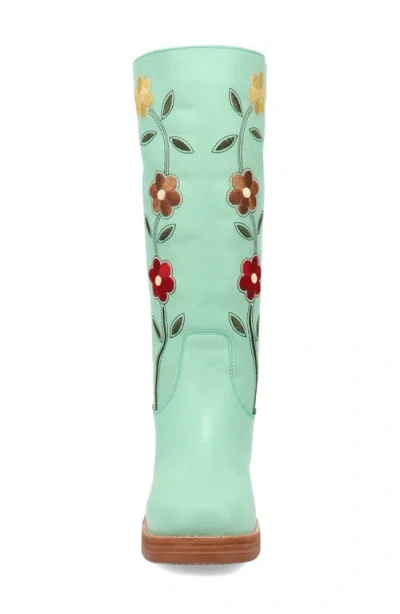 Dingo Bloom Embroidered Boot In Green