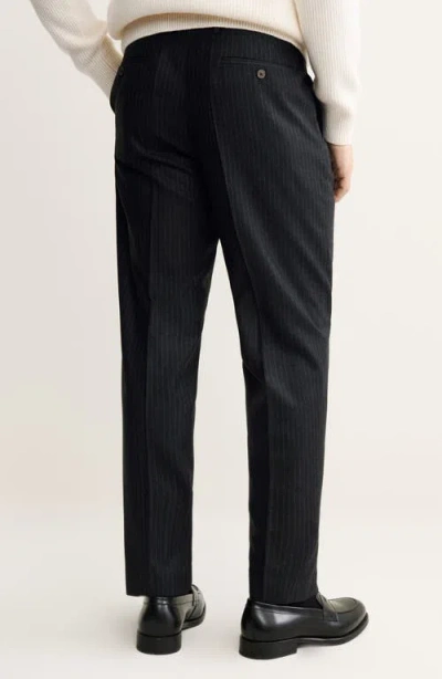 Mango Regular Fit Virgin Wool Pants In Black