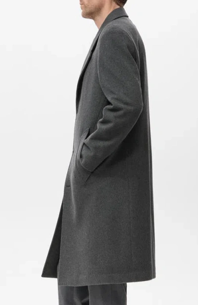 Mango Long Wool Blend Coat In Gray