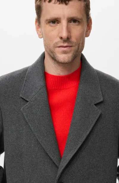 Mango Long Wool Blend Coat In Gray