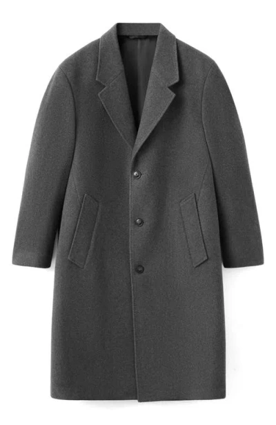 Mango Long Wool Blend Coat In Gray