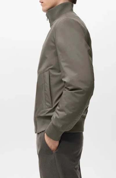 Mango Water Repellent Bomber Jacket In Gray