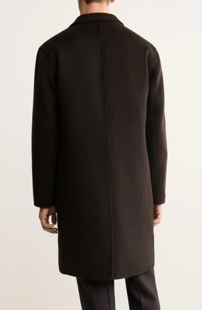 Mango Handmade Wool Blend Melton Overcoat In Burgundy