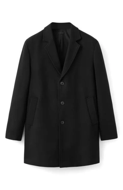 Mango Wool Blend Single Breasted Coat In Black