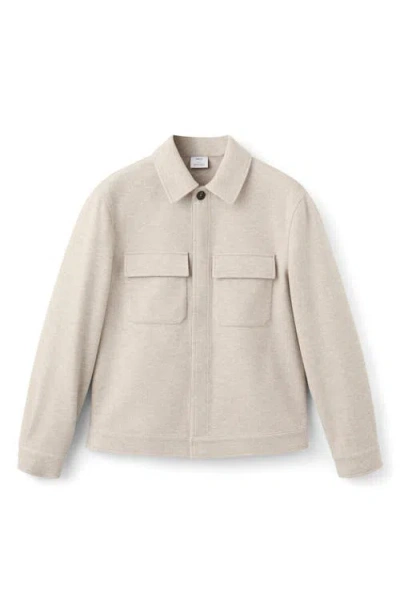 Mango Flannel Pocket Overshirt In Neutral