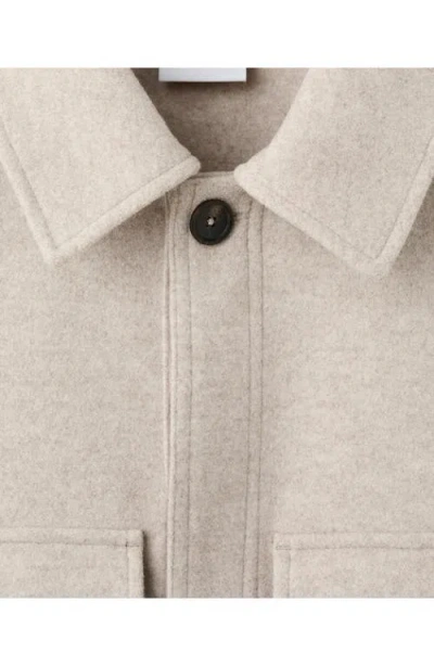 Mango Flannel Pocket Overshirt In Neutral