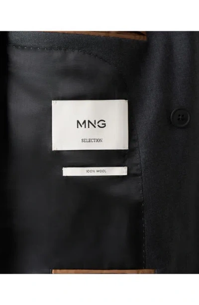 Mango Double Breasted Wool Jacket In Gray