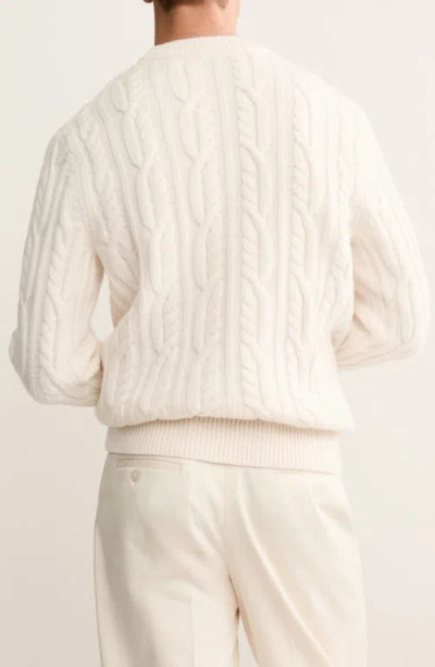 Mango Wool Cable Sweater In Neutral
