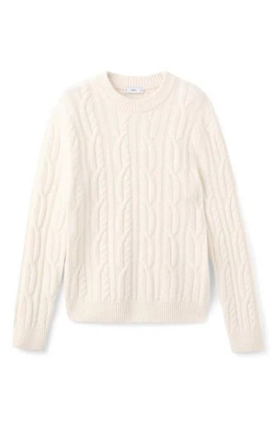 Mango Wool Cable Sweater In Neutral