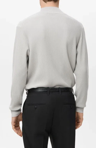 Mango Ribbed Turtleneck Sweater In Gray