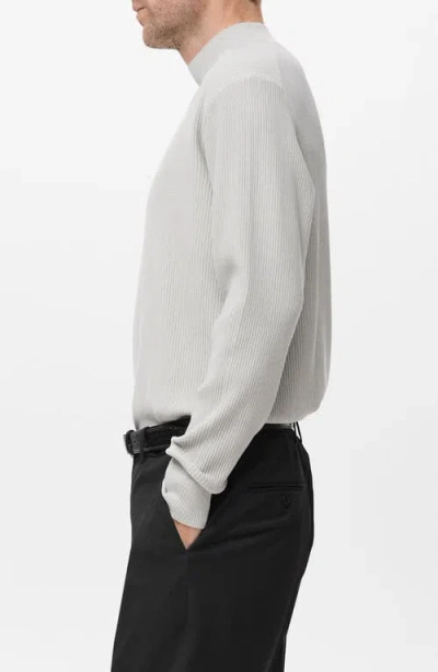 Mango Ribbed Turtleneck Sweater In Gray