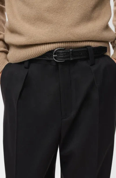 Mango Regular Fit Pleated Pants In Black