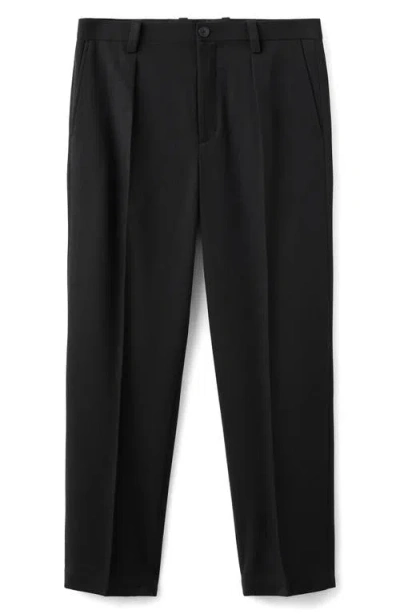 Mango Regular Fit Pleated Pants In Black