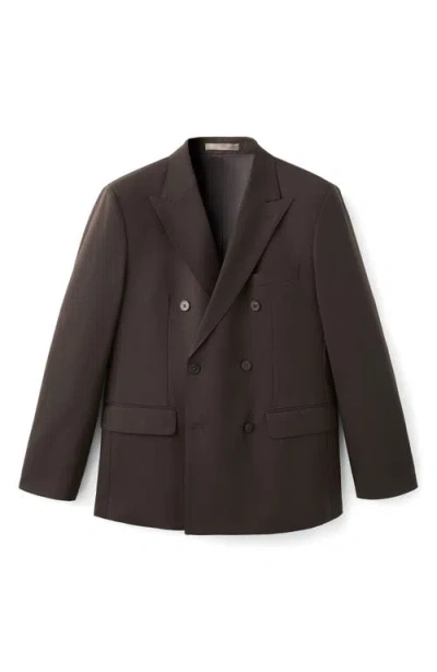 Mango Double Breasted Wool Jacket In Multi
