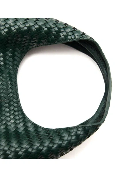 Mango Mini Braided Leather Bag In Green