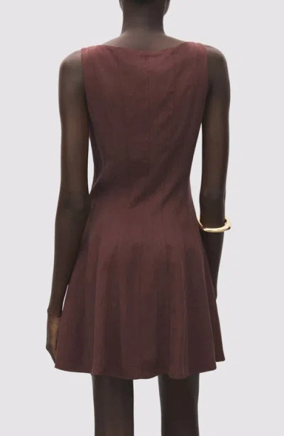 Mango Paneled Minidress In Brown