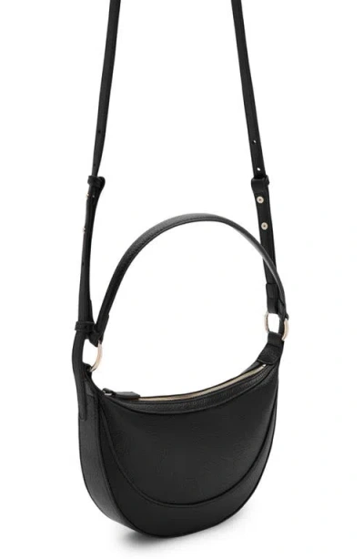 Mango Oval Faux Leather Shoulder Bag In Black