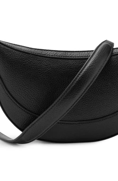 Mango Oval Faux Leather Shoulder Bag In Black