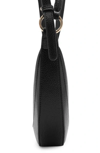 Mango Oval Faux Leather Shoulder Bag In Black